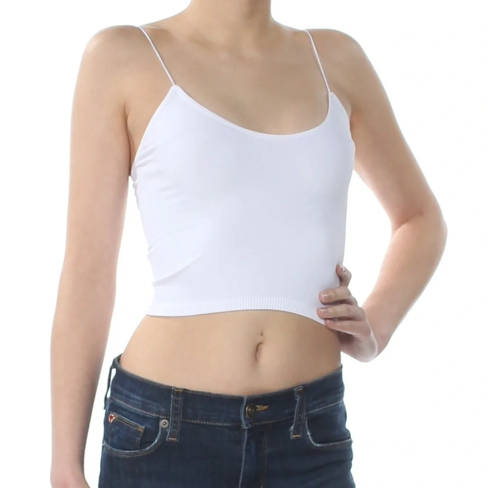 Free People Seamless Brami Tank XS/S White NWT Stretch Crop Cami - Picture 3 of 3